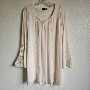 Sequin Heart Bell Sleeve Dress Small